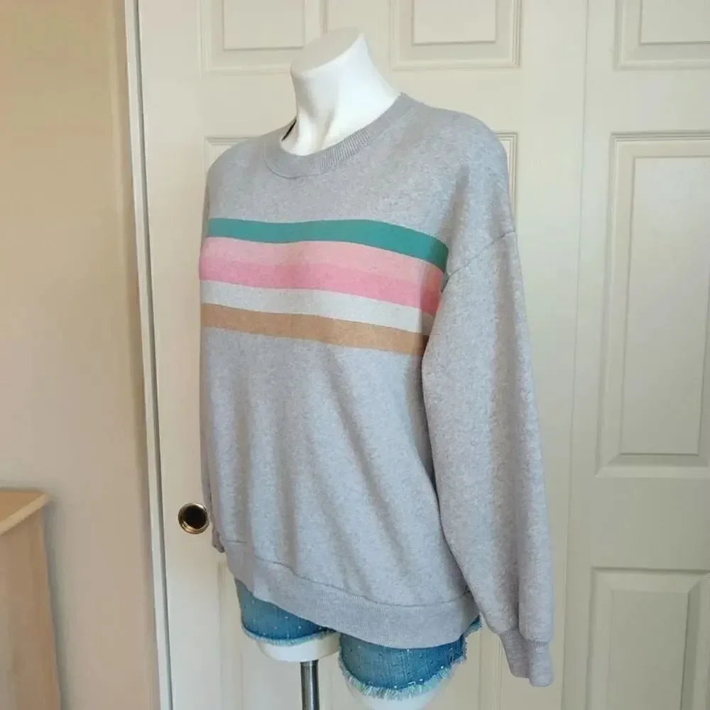 American Eagle striped oversized drop shoulder sweatshirt S